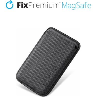 Pouzdro FixPremium MagSafe Carbon Peněženka, černé