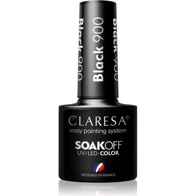 Claresa SoakOff UV/LED Color Black gélový lak na nechty odtieň 900 5 g