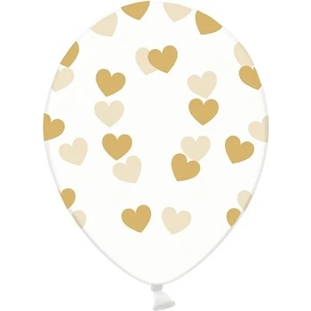 Image 1 of PartyDeco Балон - Прозрачен съз златни сърца