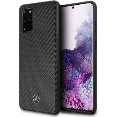 Mercedes-Benz Dynamic Leather Hard Case - дизайнерски кожен кейс за Samsung Galaxy S20 Plus (черен)