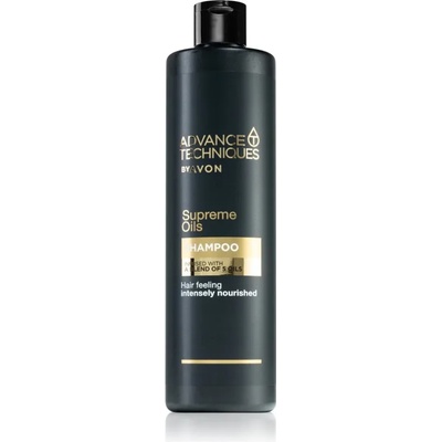 Avon Advance Techniques Supreme Oils интензивен подхранващ шампоан с луксозни масла за всички видове коса 400ml