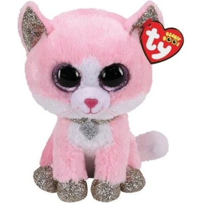 Ty Beanie Boos Fiona růžová kočka 16 cm