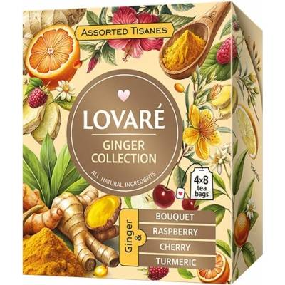 Súprava bylinkových čajov v nálevových vreckách Lovare Assorted Ginger 32x1,3 g