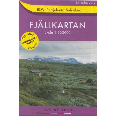 Padjelanta, Sulitelma BD9 1:100t turistická mapa (Švédsko)