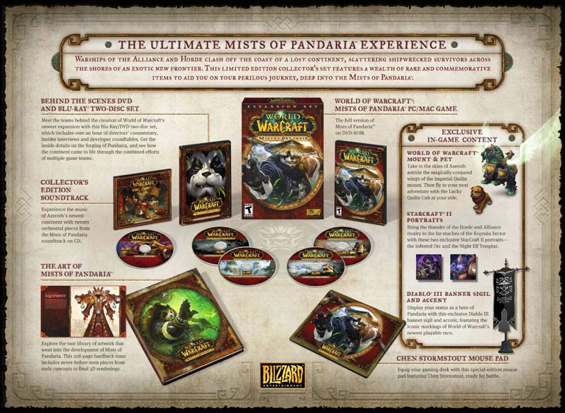 Popular World of Warcraft Mists of Pandaria Collector's Edition