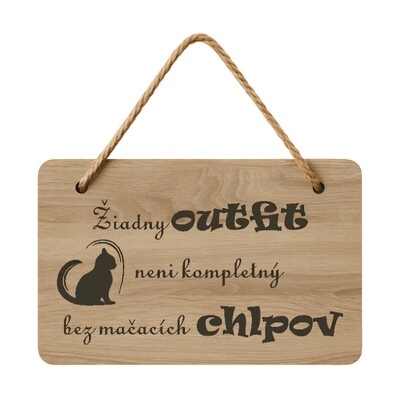 Drevená tabuľka - Outfit mačky