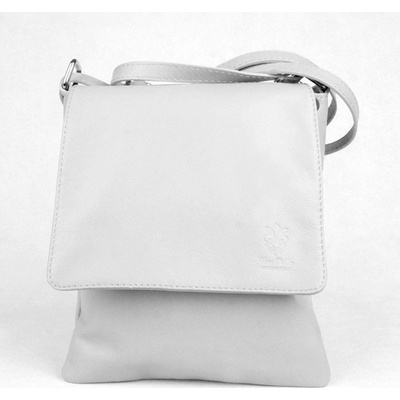 Vera Pelle kožená středně velká crossbody kabelka no. 88 světlešedá