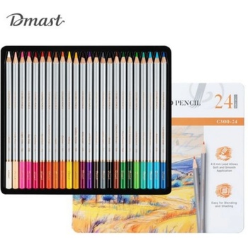 Цветни моливи 24 цв. Deli Dmast EC300-24 в метална кутия