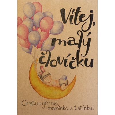 Přáníčko BeBechy – recyklovaný papír – Vítej