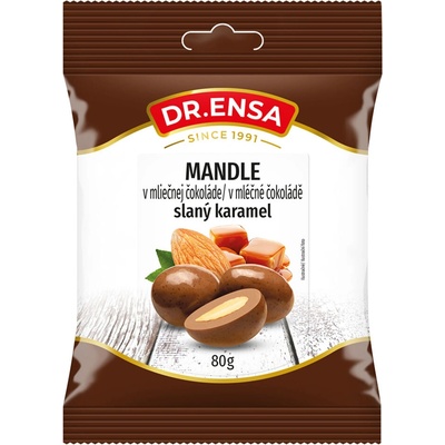 Dr.Ensa Mandle v mliečnej čokoláde slaný karamel 80 g