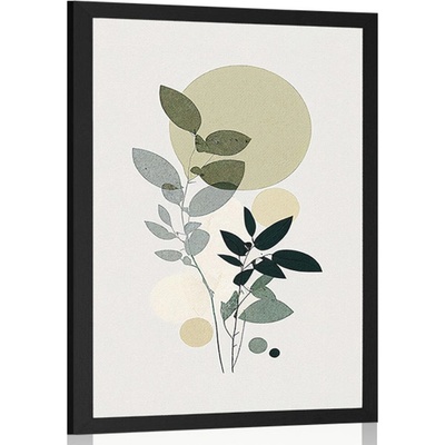Plakát rostlinky v boho provedení - 30x45 white