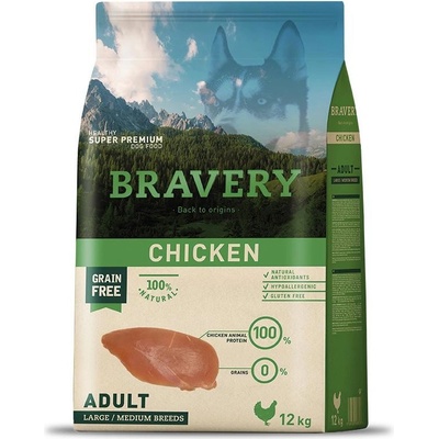 Bravery Dog Adult Large & Medium Chicken 2 x 12 kg