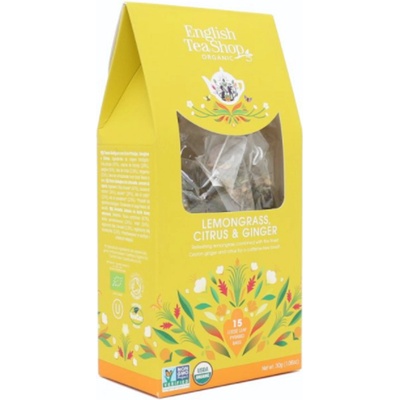 English Tea Shop Bio Citrónová tráva Zázvor a Citrusy 15 kusů bioodbouratelných pyramidek čaje 30 g