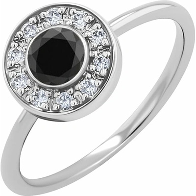 Eppi Čierny diamant v halo zásnubnom prsteni Aiva R35460