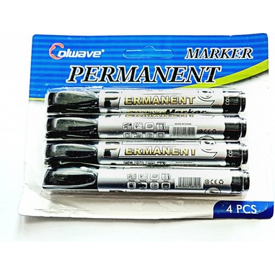 Colwave CL-101 Marker Permanent sada 4 ks černé kulatý hrot