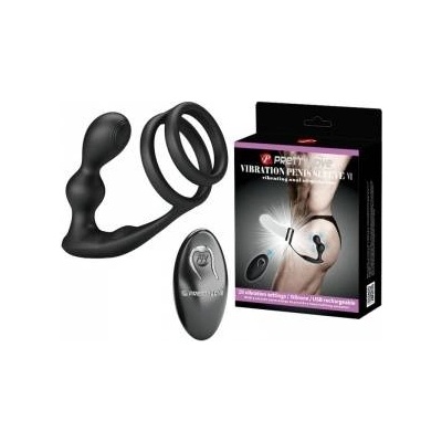 Boss of Toys Pretty Love Marshall Dual Stimulation Silicone Ring Set with Remote, Black