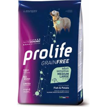 Prolife Dog Grain Free Sensitive Adult Medium/Large Fish & Potato 10 kg