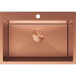 Mexen Solix стоманена мивка с 1 отделение 650 x 450 мм, мед - 6403651000-65 (6403651000-65) Мивка за вграждане