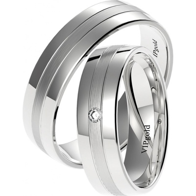 VIPgold Svadobné obrúčky 7456 biele zlato
