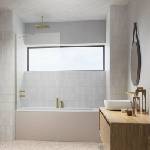 Radaway Параван за вана Radaway Modo New PNJ II, матово златисто-прозрачен, 70x150 см, стъкло 8 мм (10006070-99-01)