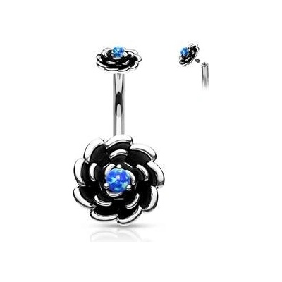Šperky4U piercing do pupíku Antique rose modrý opál WP0043-B
