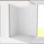Mexen Kioto душ кабина Walk-in 130 x 200 cm, замъглено стъкло 8 mm, четкан мед - 800-130-101-65-30 (800-130-101-65-30)
