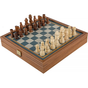 Manopoulos Šachy a Vrhcáby Tyrkys, souprava 2v1 velikost 27x27 cm