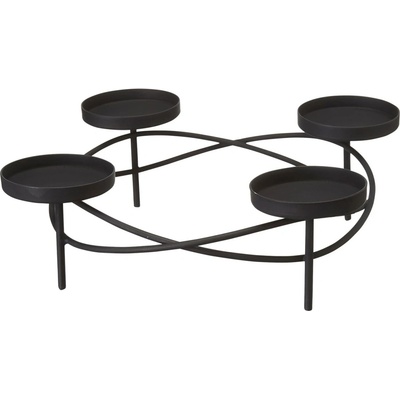 Svícen na 4 svíčky průměr 33 cm Wikholm Form RAJNI - černý