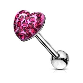 Šperky4U piercing do jazyku srdce PJ01059-P