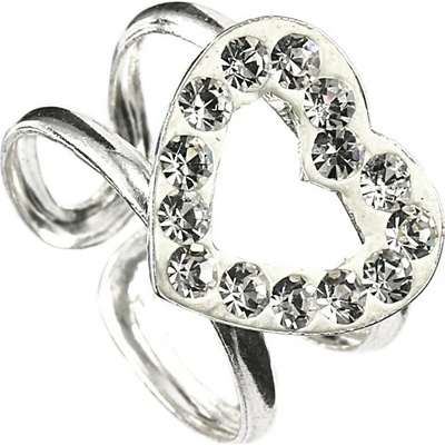 Šperky Nina Stříbrný dětský prsten zirkon srdce Swarovski komponent prst ag kam H 010