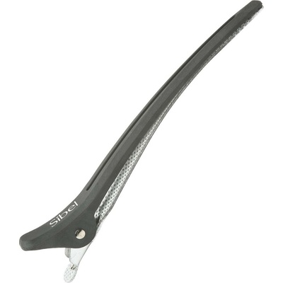Karbonové klipsy do vlasů Sibel Carbon Line - 12 cm, černé - 6 ks (9376001)