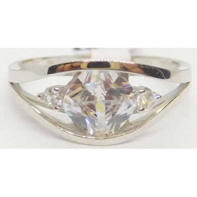 Klenoty Budín Dámský prsten z bílého zlata se zirkonem HK1164