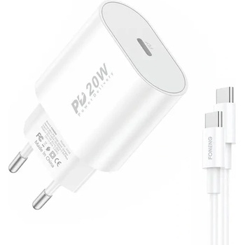 FONENG Адаптер Foneng EU39, 20W, с USB Type-C към USB Type-C кабел (EU39 Type-C to Type)