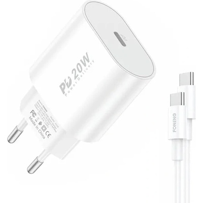 FONENG Адаптер Foneng EU39, 20W, с USB Type-C към USB Type-C кабел (EU39 Type-C to Type)
