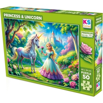 KS Games Пъзел KS Games от 50 части - Принцеса и еднорог (31755)