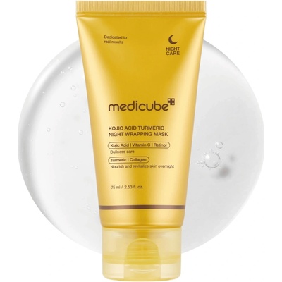 Medicube Kojic Acid Turmeric Night Wrapping Mask Rozjasňující noční maska s kojovou kyselinou a kurkumou 75 ml