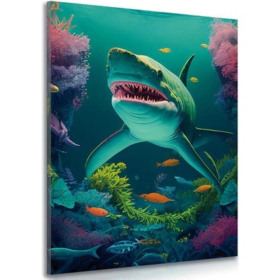 Obraz surrealistický žralok - 40x60