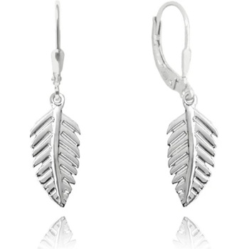 MINET strieborné náušnice pierka JMAS5044SE00