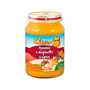 Слънчо пюре пуешко с моркови и ориз - 190 г - bubu