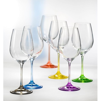 Crystalex Sklenice na víno VIOLA Rainbow 6 x 550 ml