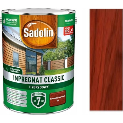 SADOLIN hybridní lazura na dřevo Švédská červená 4,5L