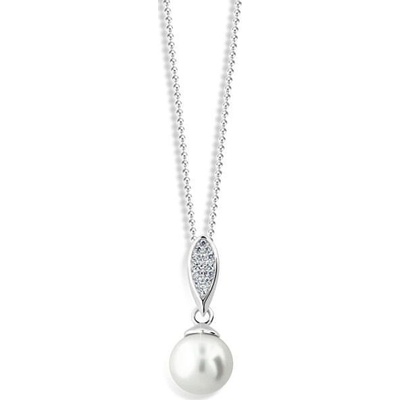 Cutie Jewellery Luxusný prívesok z bieleho zlata s pravou perlou a zirkónmi Z6304 3152 40 10 X 2