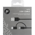Goji Универсален кабел с MicroUSB и USB-C конектори (100 см) (черен) - Goji 2-in-1 microUSB to USB-C Cable (GOJ2IN1TYPEC1MCABBLABLACK)