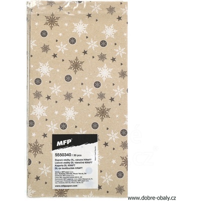 MFP 5550340 Dopisní obálka DL vánoční KRAFT (mix)