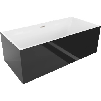 Mexen Nita свободностояща вана 170 x 80 см, бяла/черна, преливник матов никел - 52091708075-97 (52091708075-97)