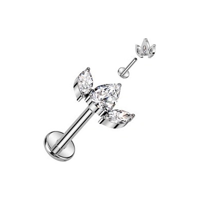 Šperky4U piercing do brady labreta titan TIT1277-C