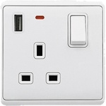 ELMARK London ЕД. КОНТАКТ С 2Р СВ. КЛЮЧ + usb БЯЛ (190887/wh)