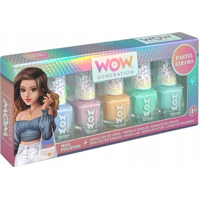 KIDS LICENSING Sada piatich pastelových lakov na nechty WOW WOW00018