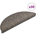vidaXL Самозалепващи стелки за стълби сизал 30 бр 56x17x3 см сиво-бежови (3365860)