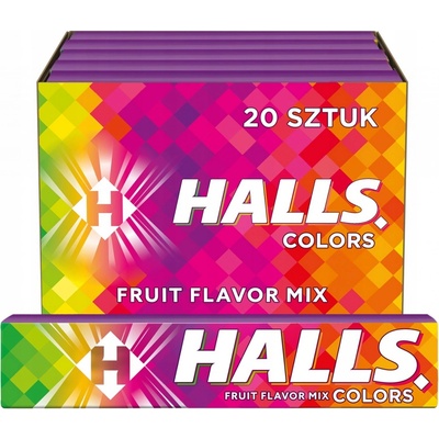 Halls Colors Mondelez Ovocné 20 x 33,5 g